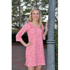 Erma's Closet Red and Pink Swirl Babydoll Dress